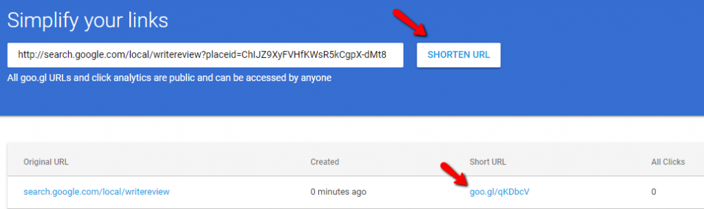 how to shorten your google reviews link