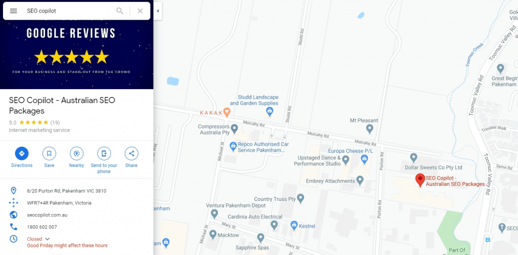 get on google maps profile listing