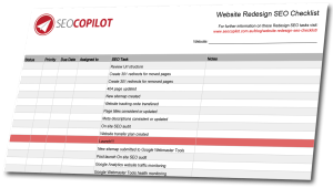 redesign SEO checklist